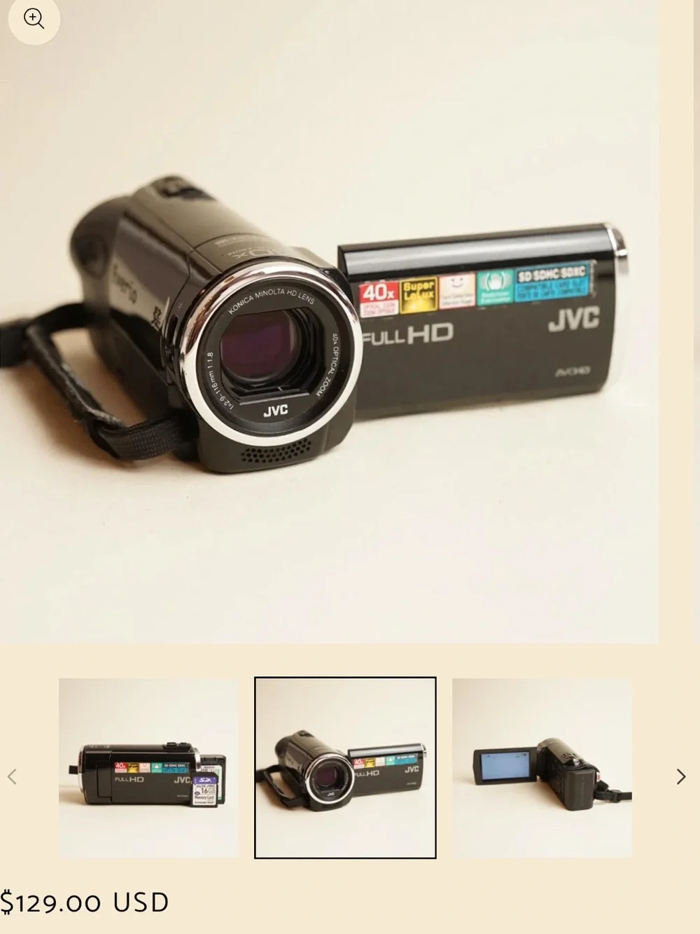 Samsung Full HD Black Camcorder - Compact Video Camera UNTESTED